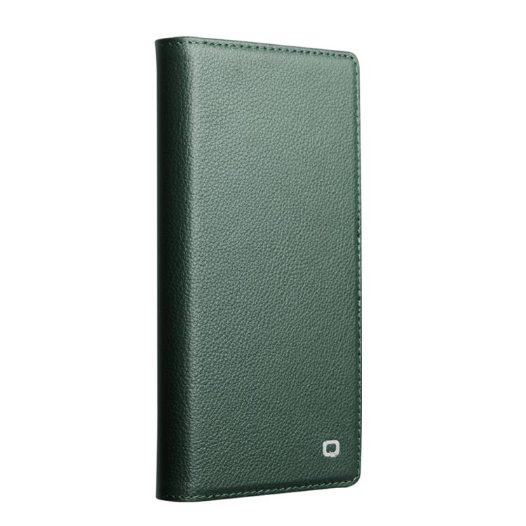 For iPhone 17 QIALINO Classics 3rd Genuine Leather Phone Case(Cyan) by QIALINO