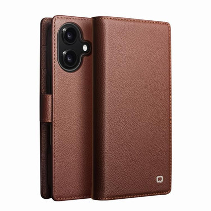 For iPhone 17 QIALINO Classics 3rd Genuine Leather Phone Case(Brown) by QIALINO
