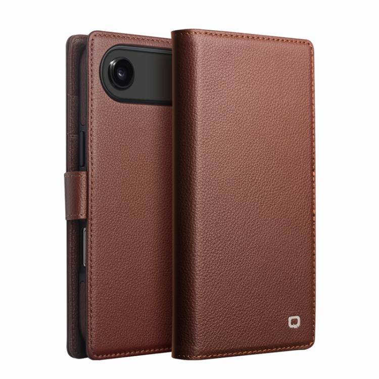 For iPhone Air QIALINO Classics 3rd Genuine Leather Phone Case(Brown) by QIALINO