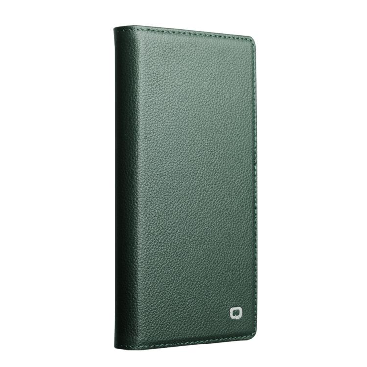 For iPhone 17 Pro QIALINO Classics 3rd Genuine Leather Phone Case(Cyan) by QIALINO