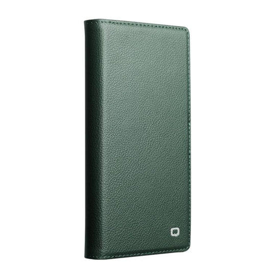 For iPhone 17 Pro QIALINO Classics 3rd Genuine Leather Phone Case(Cyan) by QIALINO