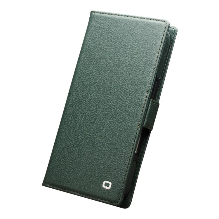 For iPhone 17 Pro QIALINO Classics 3rd Genuine Leather Phone Case(Cyan) by QIALINO