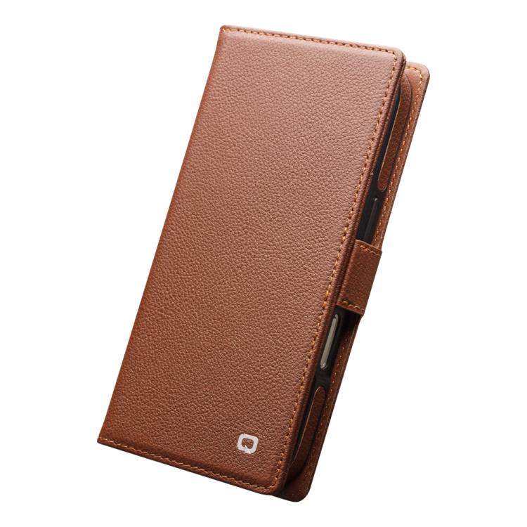 For iPhone 17 Pro QIALINO Classics 3rd Genuine Leather Phone Case(Brown) by QIALINO