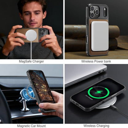 For iPhone 17 Pro Max JEEHOOD J10 Flip Card Bag MagSafe Split RFID Leather Phone Case(Brown) by JEEHOOD