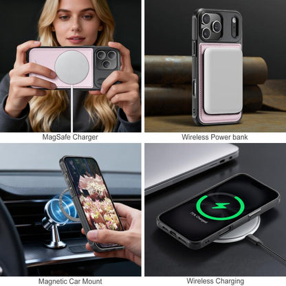 For iPhone 17 Pro JEEHOOD J10 Flip Card Bag MagSafe Split RFID Leather Phone Case(Pink) by JEEHOOD