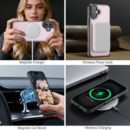 For iPhone 17 JEEHOOD J10 Flip Card Bag MagSafe Split RFID Leather Phone Case(Pink) by JEEHOOD