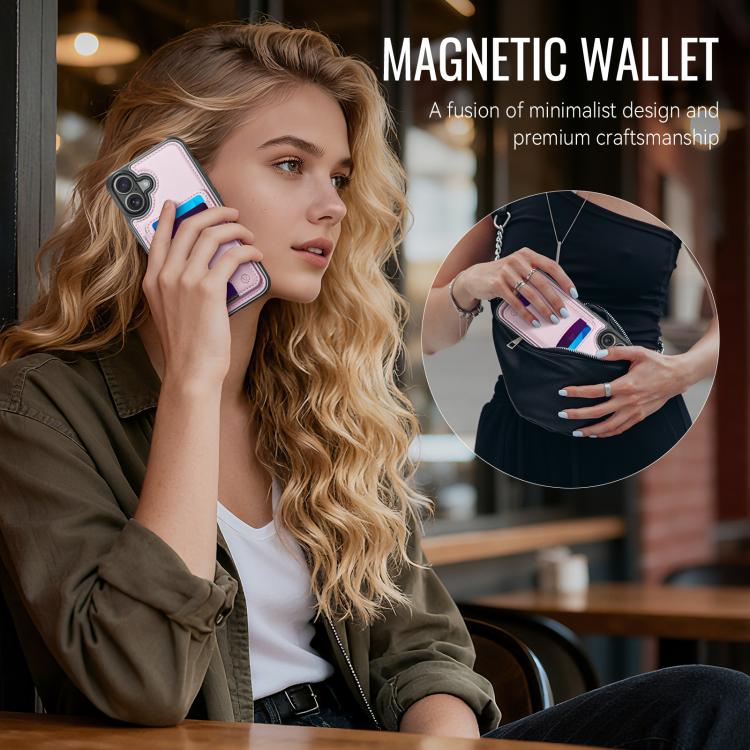 For iPhone 17 JEEHOOD J10 Flip Card Bag MagSafe Split RFID Leather Phone Case(Pink) by JEEHOOD