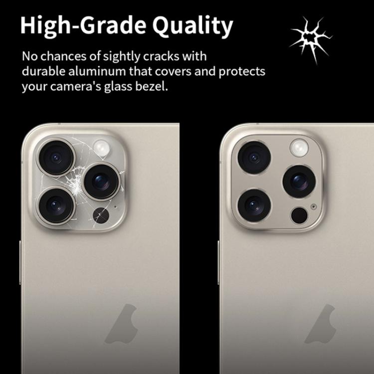 For iPhone 15 / 15 Plus XDcase Titanium Alloy Hollow Camera Lens Protector(Black) by XDcase