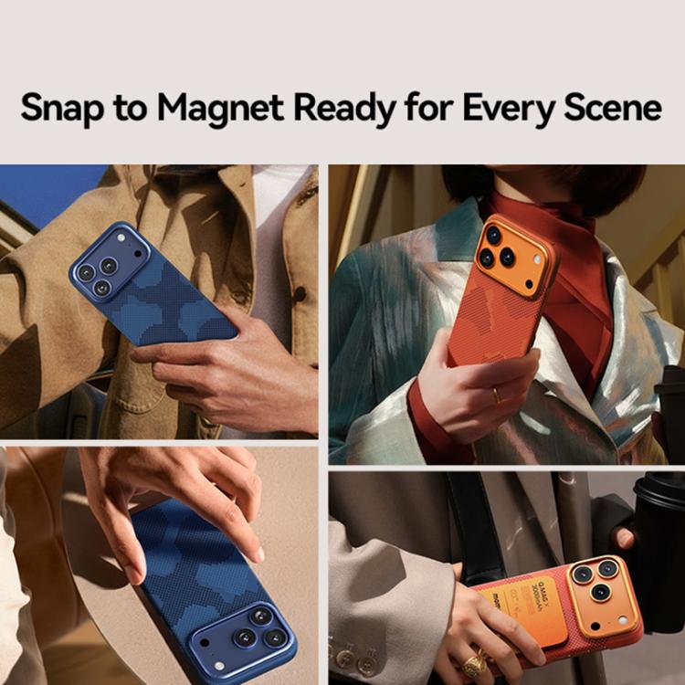 For iPhone 17 Pro Max MOMAX Aramid Fiber Ultra-thin MagSafe Phone Case(Blue) by MOMAX