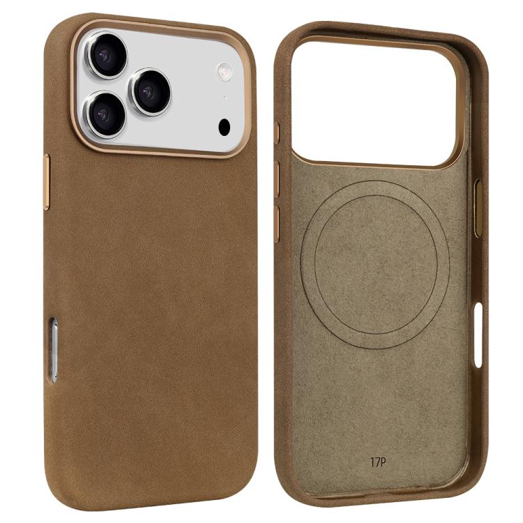 For iPhone 17 Pro Max VIETAO Suede MagSafe PU Leather Phone Case(Dark Brown) by VIETAO