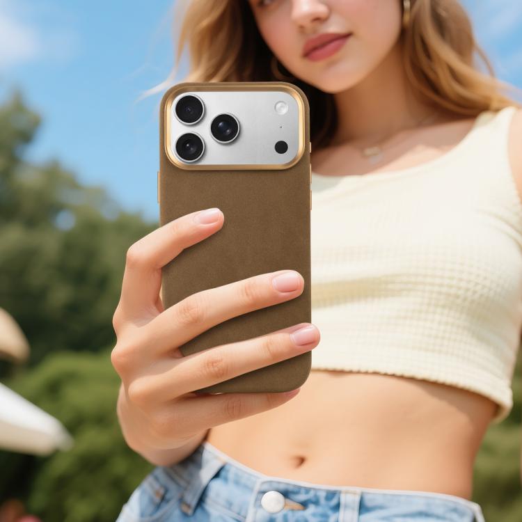 For iPhone 17 Pro Max VIETAO Suede MagSafe PU Leather Phone Case(Dark Brown) by VIETAO