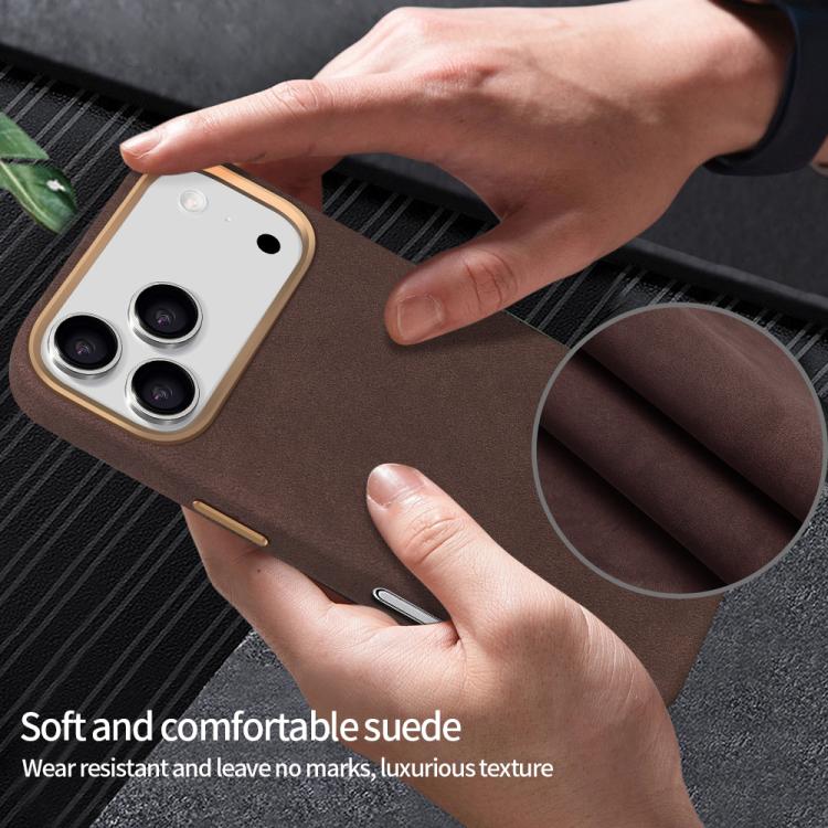 For iPhone 17 Pro Max VIETAO Suede MagSafe PU Leather Phone Case(Coffee Brown) by VIETAO