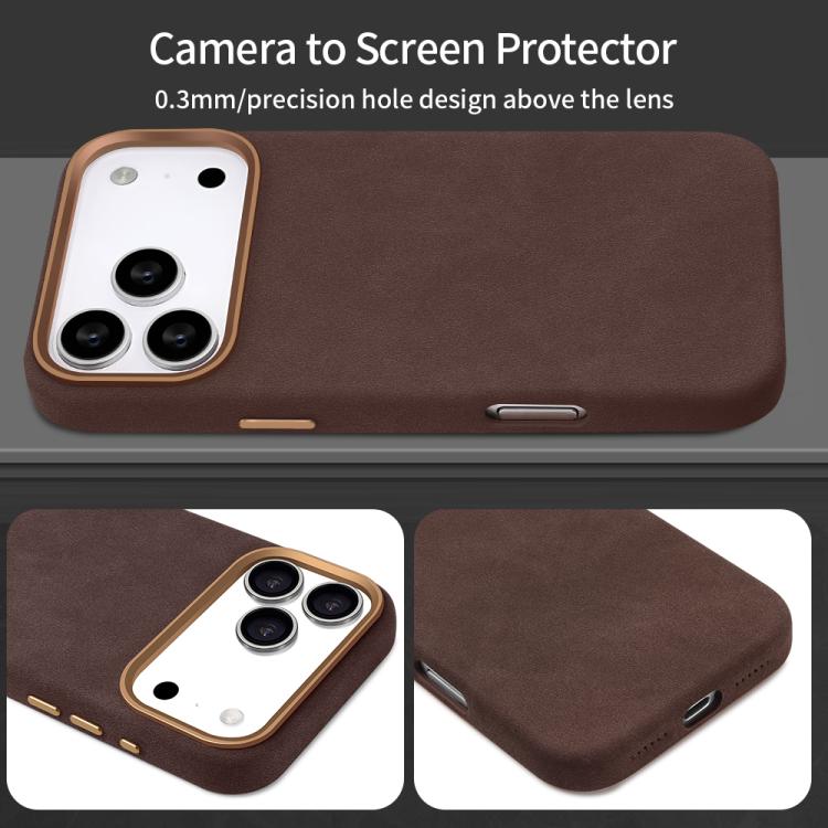 For iPhone 17 Pro Max VIETAO Suede MagSafe PU Leather Phone Case(Coffee Brown) by VIETAO
