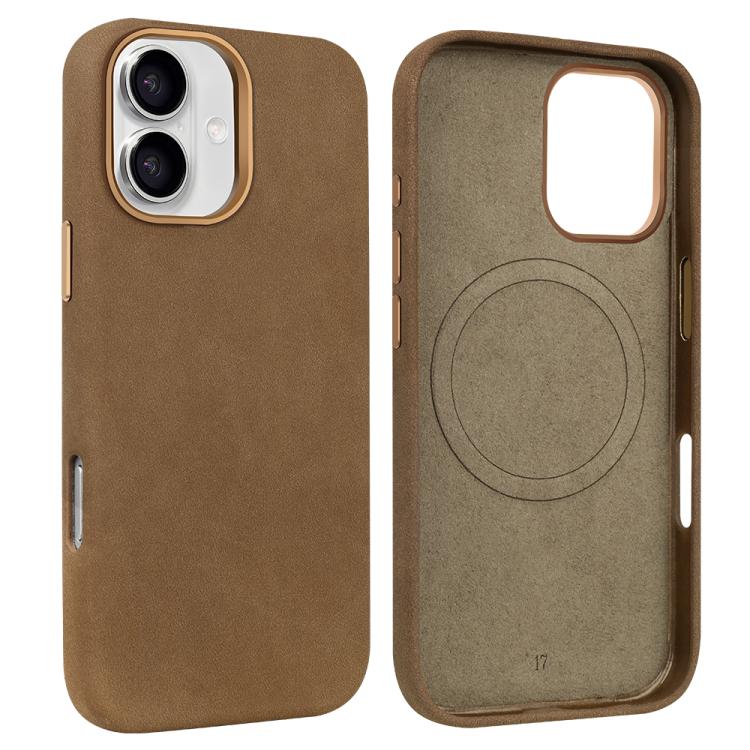 For iPhone 17 VIETAO Suede MagSafe PU Leather Phone Case(Dark Brown) by VIETAO