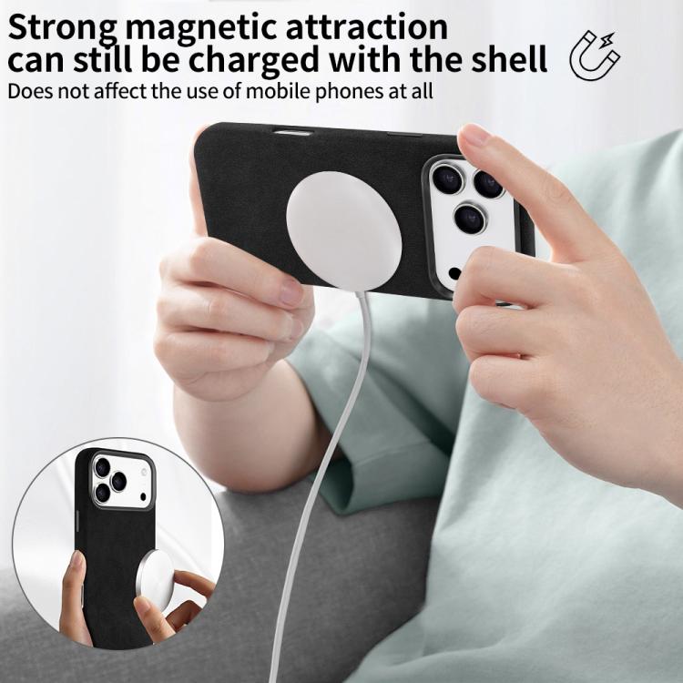 For iPhone 17 VIETAO Suede MagSafe PU Leather Phone Case(Black) by VIETAO