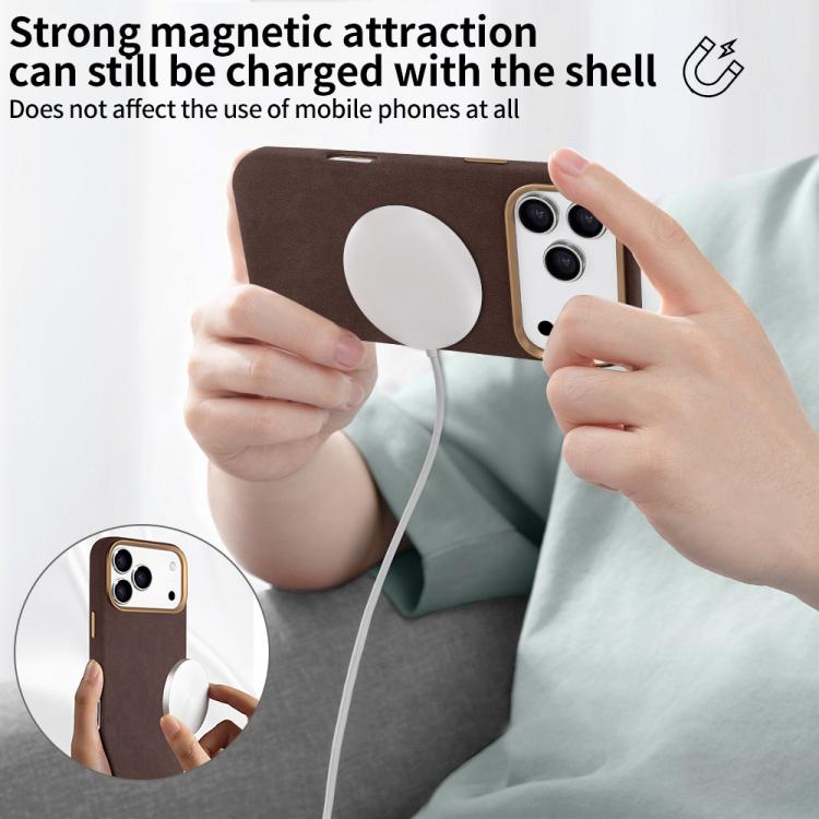 For iPhone Air VIETAO Suede MagSafe PU Leather Phone Case(Coffee Brown) by VIETAO