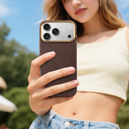 For iPhone Air VIETAO Suede MagSafe PU Leather Phone Case(Coffee Brown) by VIETAO