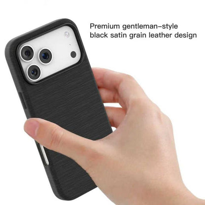 For iPhone 17 Pro Max Mutural Rhyme Series Satin Texture Leather MagSafe Phone Case(Black) by Mutural