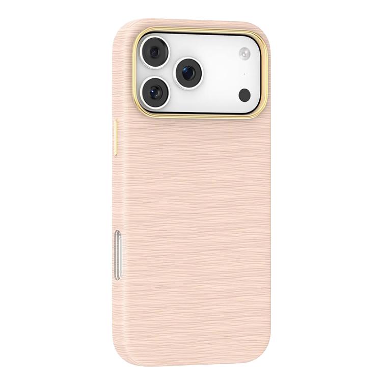 For iPhone 17 Pro Max Mutural Rhyme Series Satin Texture Leather MagSafe Phone Case(Pink) by Mutural
