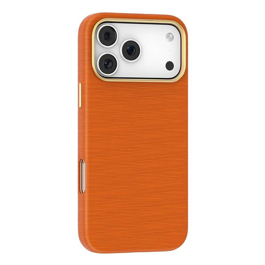 For iPhone 17 Pro Mutural Rhyme Series Satin Texture Leather MagSafe Phone Case(Orange) by Mutural