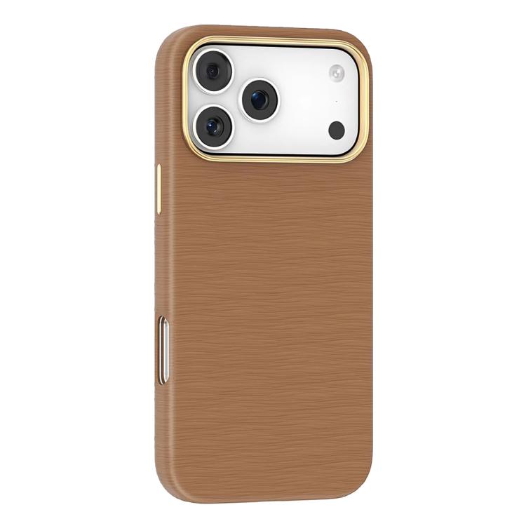 For iPhone 17 Pro Mutural Rhyme Series Satin Texture Leather MagSafe Phone Case(Brown) by Mutural