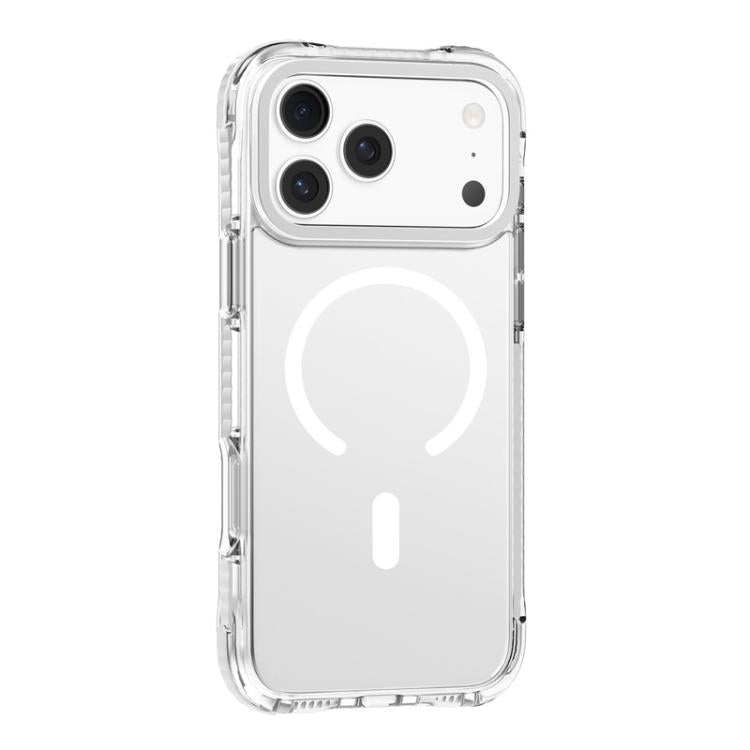 For iPhone 17 Pro Max Mutural Transparent Color Series PC+TPU Magnetic MagSafe Phone Case(White) by Mutural