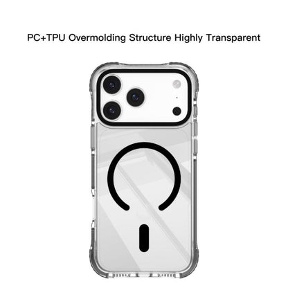 For iPhone 17 Pro Mutural Transparent Color Series PC+TPU Magnetic MagSafe Phone Case(Dark Grey) by Mutural