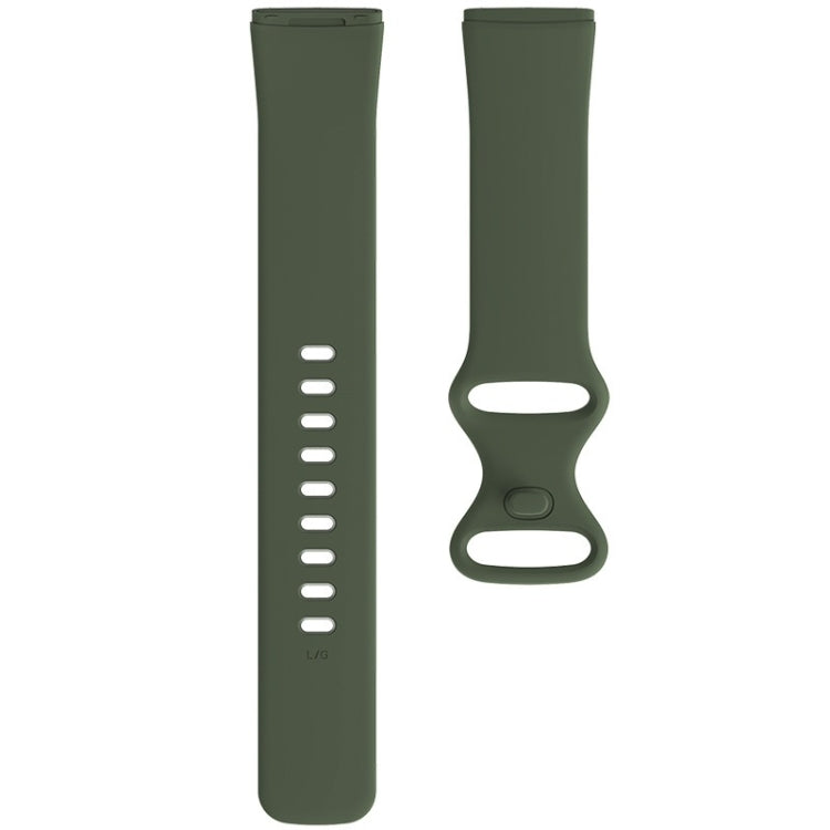 For Fitbit Versa 4 / Versa 3 / Sense 2 / Sense Silicone Watch Band, Size: L(Dark Green) by bashfashion