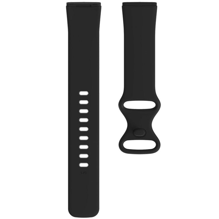 For Fitbit Versa 4 / Versa 3 / Sense 2 / Sense Silicone Watch Band, Size: L(Black) by bashfashion