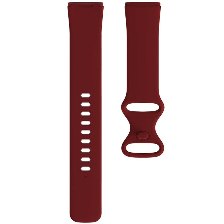 For Fitbit Versa 4 / Versa 3 / Sense 2 / Sense Silicone Watch Band, Size: L(Wine Red) by bashfashion