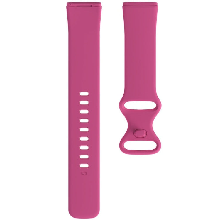 For Fitbit Versa 4 / Versa 3 / Sense 2 / Sense Silicone Watch Band, Size: L(Rose Red) by bashfashion