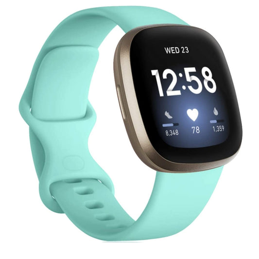 For Fitbit Versa 4 / Versa 3 / Sense 2 / Sense Silicone Watch Band, Size: L(Mint Green) by bashfashion