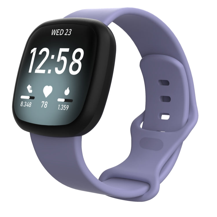 For Fitbit Versa 4 / Versa 3 / Sense 2 / Sense Silicone Watch Band, Size: L(Purple) by bashfashion