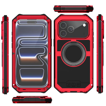 For iPhone 17 Pro Max R-JUST Life Waterproof Dustproof MagSafe Magnetic Holder Phone Case(Red) by R-JUST