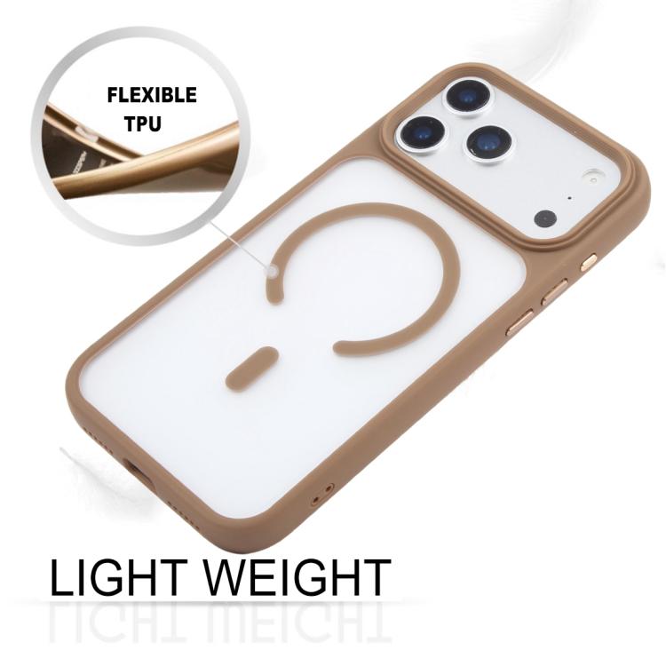 For iPhone 17 Pro GEBEI Jazz Series Skin Feel Frosted MagSafe Phone Case(Brown) by GEBEI