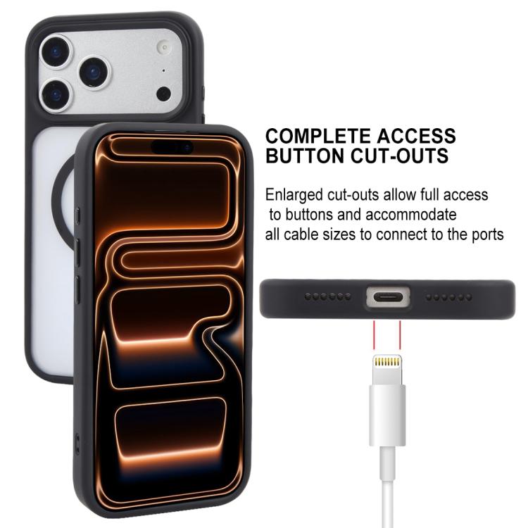 For iPhone 17 Pro GEBEI Jazz Series Skin Feel Frosted MagSafe Phone Case(Black) by GEBEI