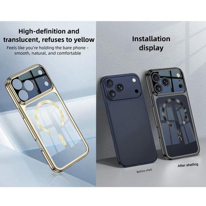 For iPhone 17 Pro Max GKK Electroplating Phantom Splicing MagSafe Magnetic Phone Case(Silver) by GKK