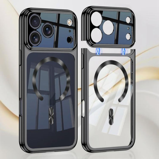 For iPhone 17 Pro Max GKK Electroplating Phantom Splicing MagSafe Magnetic Phone Case(Black) by GKK