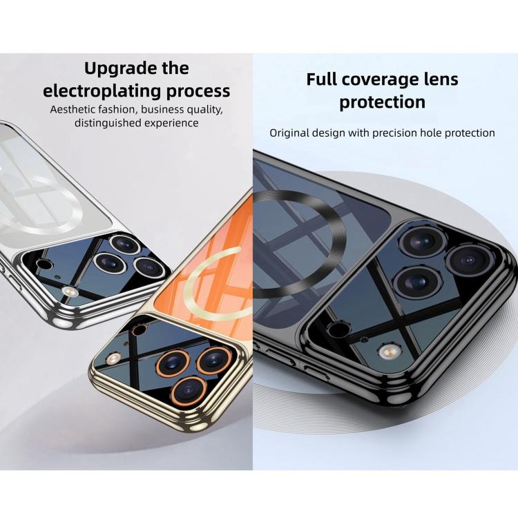 For iPhone 17 Pro Max GKK Electroplating Phantom Splicing MagSafe Magnetic Phone Case(Black) by GKK