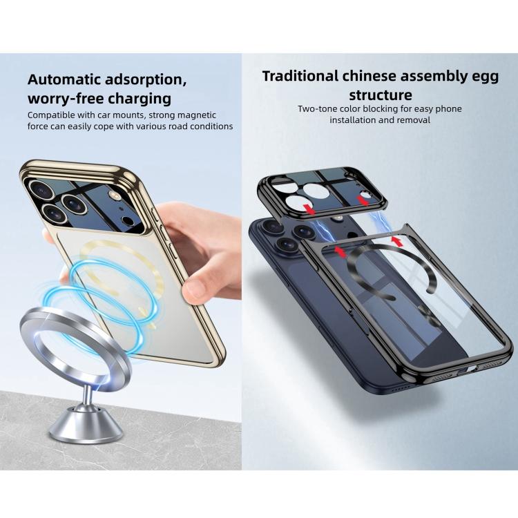 For iPhone 17 Pro GKK Electroplating Phantom Splicing MagSafe Magnetic Phone Case(Silver) by GKK