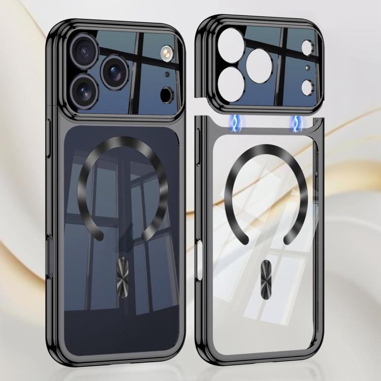 For iPhone 17 Pro GKK Electroplating Phantom Splicing MagSafe Magnetic Phone Case(Black) by GKK