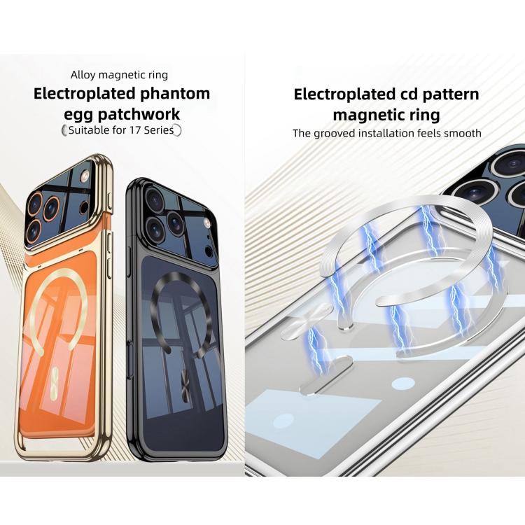 For iPhone 17 Pro GKK Electroplating Phantom Splicing MagSafe Magnetic Phone Case(Champagne Gold) by GKK
