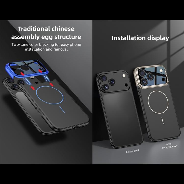 For iPhone 17 Pro Max GKK Color Master Splicing MagSafe Magnetic Phone Case(Grey Black) by GKK