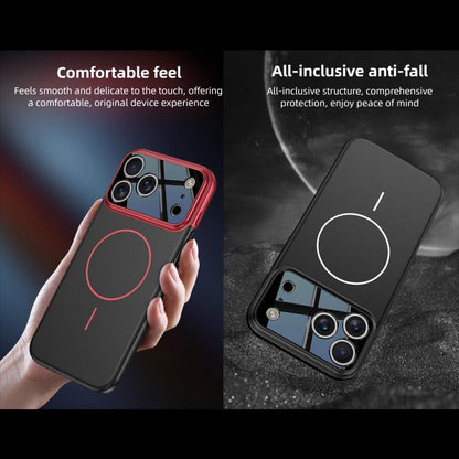 For iPhone 17 Pro Max GKK Color Master Splicing MagSafe Magnetic Phone Case(Red Black) by GKK