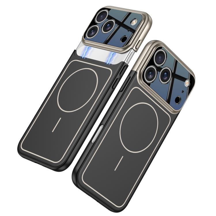 For iPhone 17 Pro Max GKK Color Master Splicing MagSafe Magnetic Frame Phone Case(Grey Black) by GKK