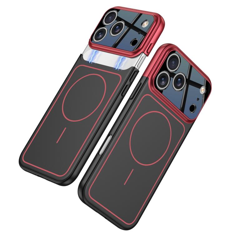For iPhone 17 Pro Max GKK Color Master Splicing MagSafe Magnetic Frame Phone Case(Red Black) by GKK