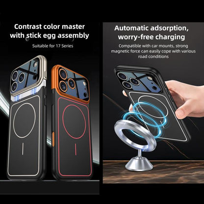 For iPhone 17 Pro Max GKK Color Master Splicing MagSafe Magnetic Frame Phone Case(Black) by GKK