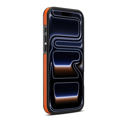 For iPhone 17 Pro Max Denior A25 Litchi Texture MagSafe Phone Case with Holder(Orange) by Denior