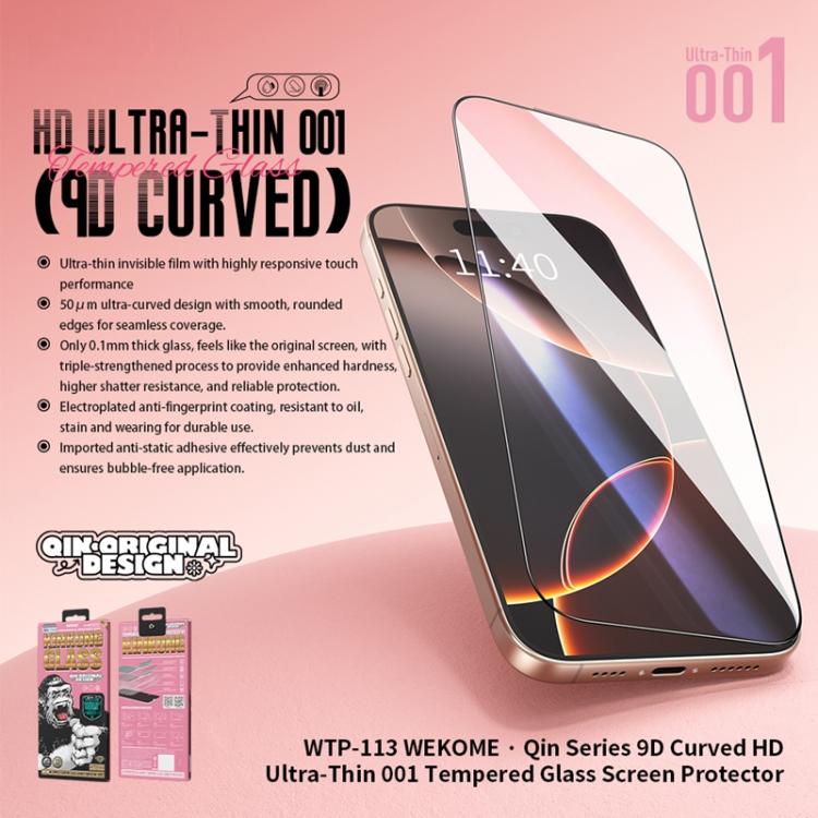 For iPhone Air WK WTP-113 Qin Series 9D Curved Ultra-thin 001 HD Tempered Glass Film by WK