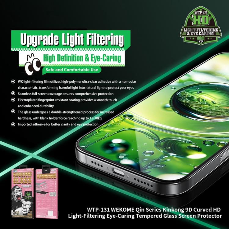 For iPhone Air WK WTP-131 Qin Series 9D Curved Light-Filtering Eye-Caring HD Tempered Glass Film by WK